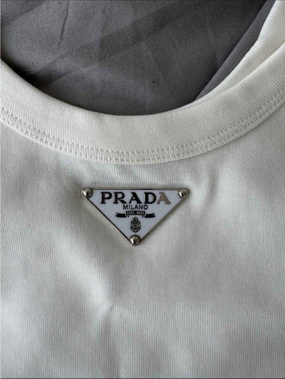 Prada White Tank Top Cropped - Picture 2 of 9